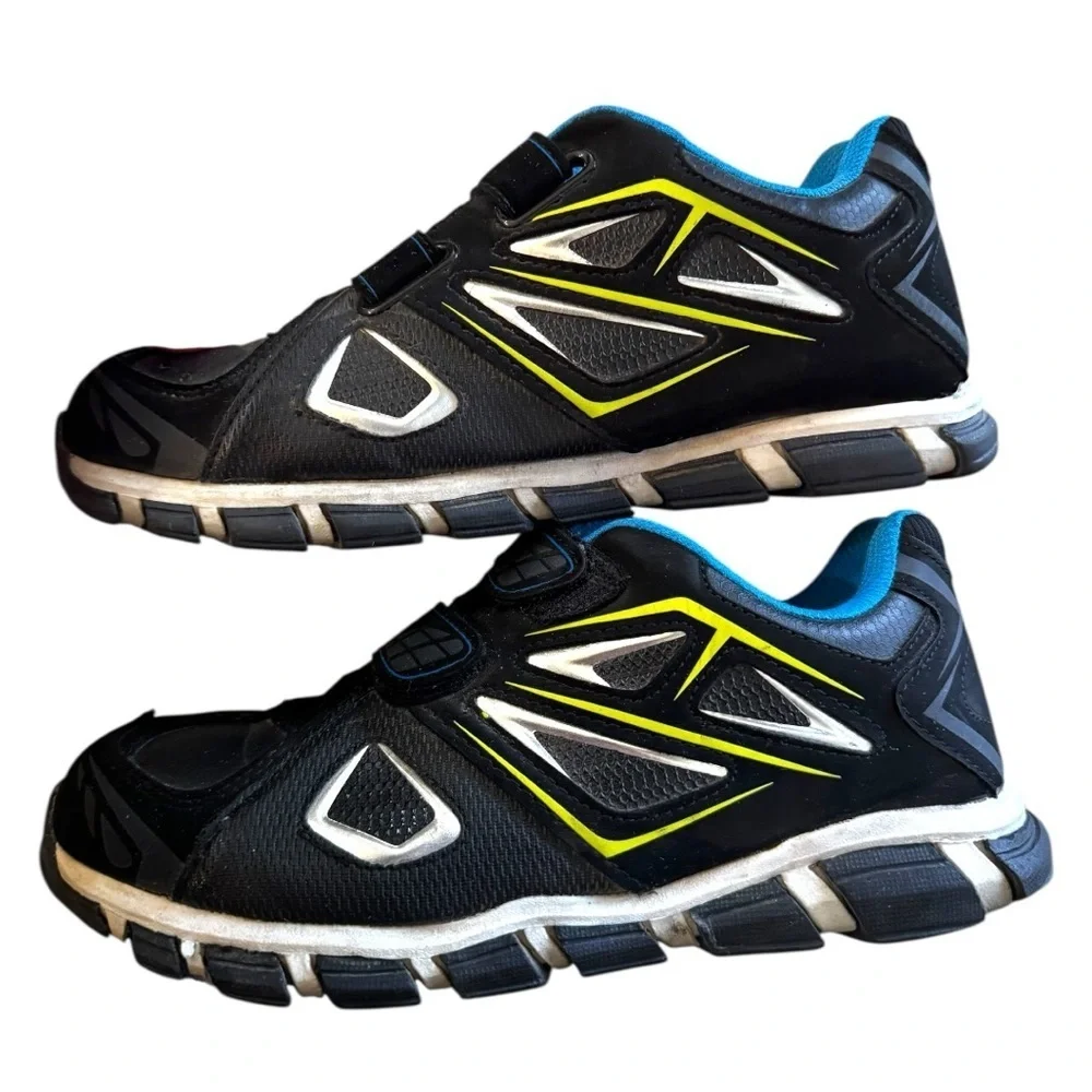 Athletic Works Black and Blue Athletic Shoes‎ with Velcro Straps